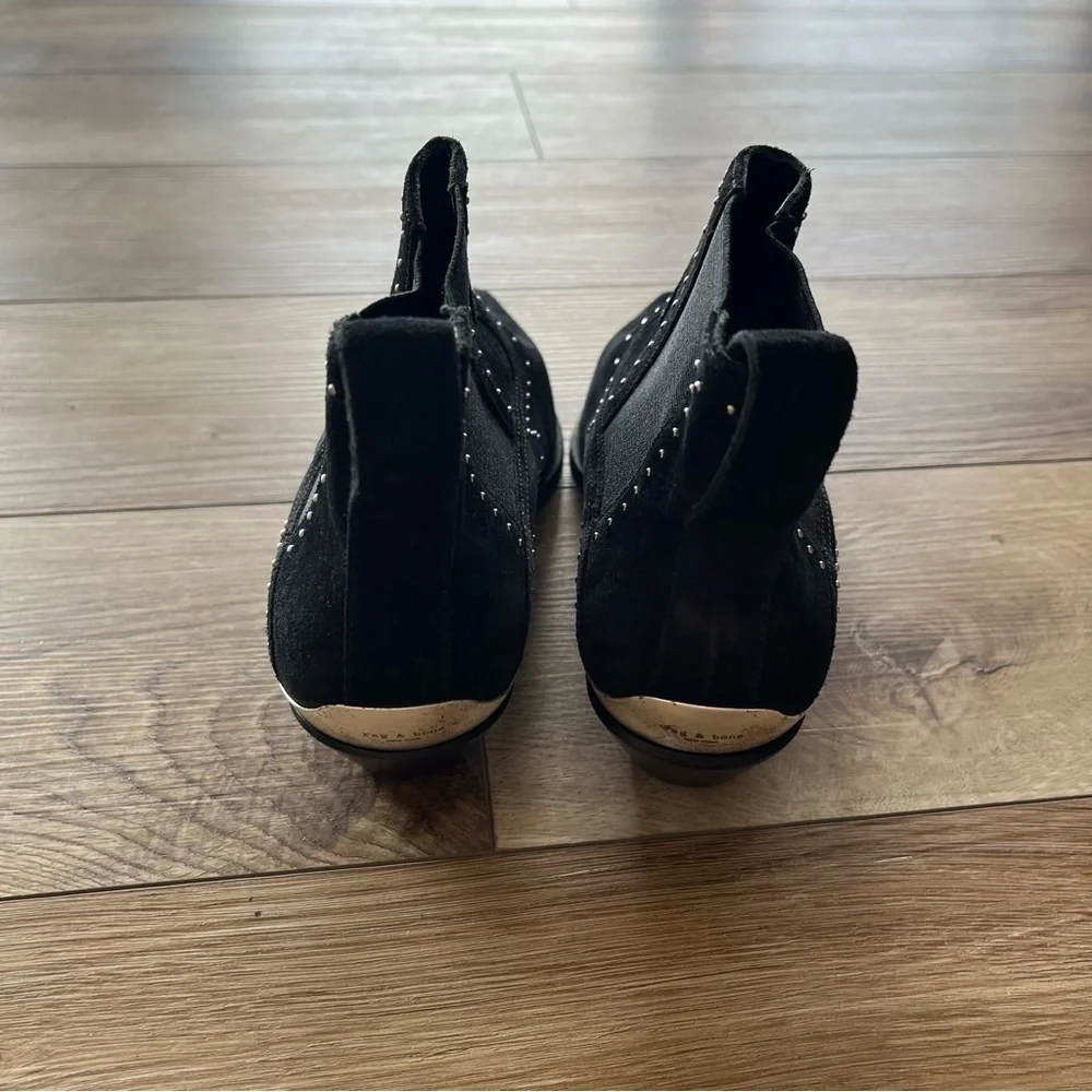 NWOT Rag & Bone Size 5 / 35 Black Suede Westin Bootie Boots Stud